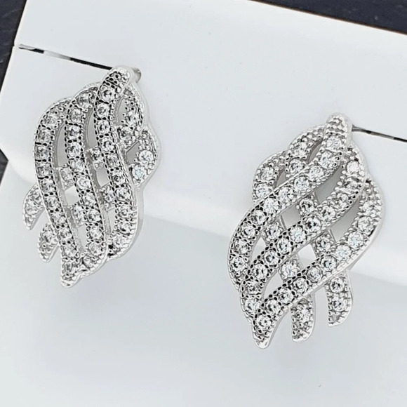 "925 sterling silver luxury CZ earrings for women/girls, Best for gift, … - Picture 7 of 9